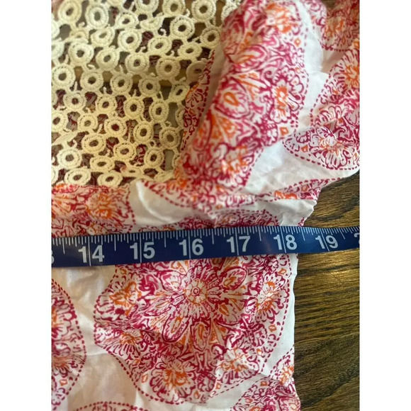 Calypso St Barth Target Women's 100% Silk Pink Red Floral Tunic Blouse XS 1135 - Picture 3 of 8